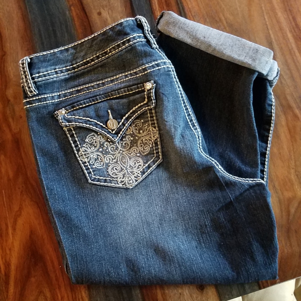 Nine West Embellished Crop Jeans Size 14/32